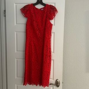 Antonio Melani red lace cocktail dress, size 6